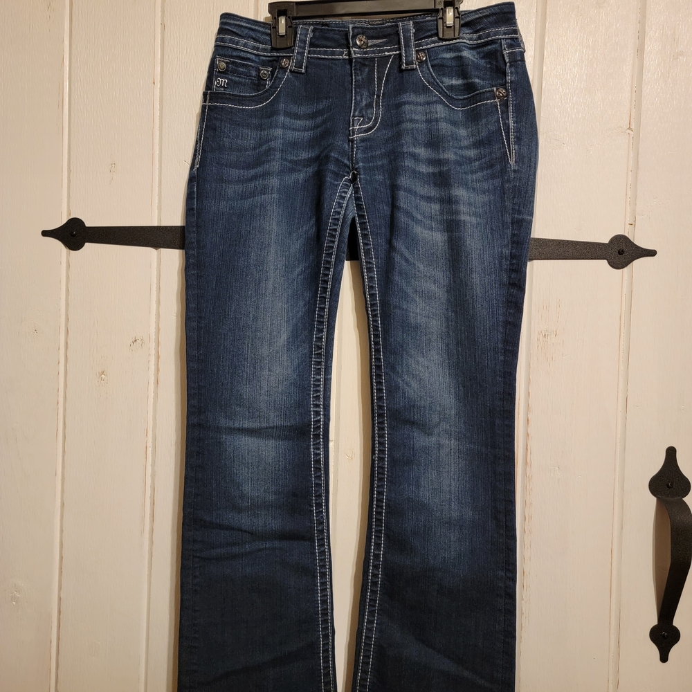 Miss Me Womens Jeans Classic Blue Bootcut Rhinestone JP5613B Size 28